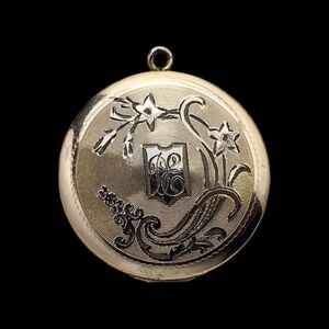 Vintage 10k Gold Filled Monogram Engraved Locket Pendant